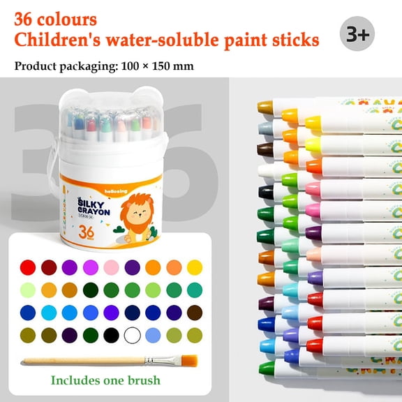 JZCHUNTOY Crayon Set, 12/24/36/48 Pieces Silky Quick-drying Crayons Oil Pastels in Bucket, Vibrant Color Painting Pens, Break-resistant Drawing Tools, Suitable for Graffiti, Art Creation, Coloring