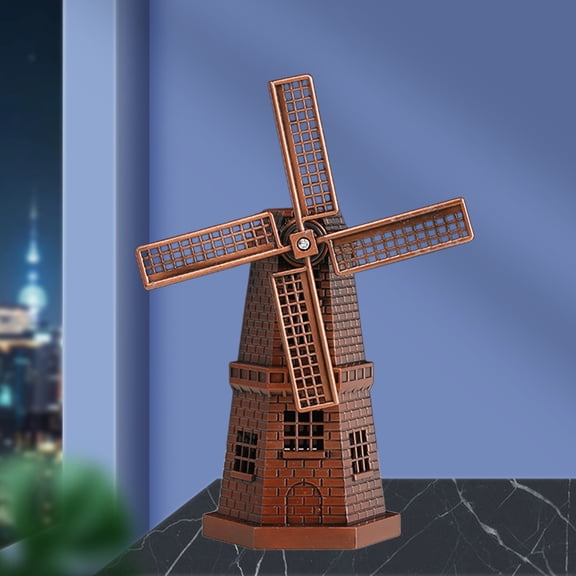 JZCHUNTOY Dutch Windmill Ornament, Classic European Style Decorative Figurine, Exquisite Craftsmanship Rust Resistant Desktop Decor for Living Room, Bedroom, Office, Bookshelf Tabletop Display