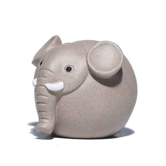 JZCHUNTOY Elephant Tea Pet 1pc, Handcrafted Ceramic Kung Fu Tea Ornament, Smooth Glaze Creative Tea Table Decor, Traditional Chinese Tea Accessory for Tea Ceremony Home Office Desktop