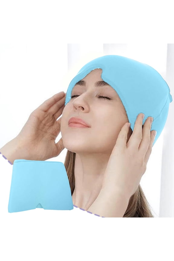 Gel Cold Compress Half Face Mask, Soft Skin-Friendly Leak-Proof Reusable Freezable Adjustable Strap Mask for Migraine Relief Facial Swelling Post-Surgery Recovery Home Use