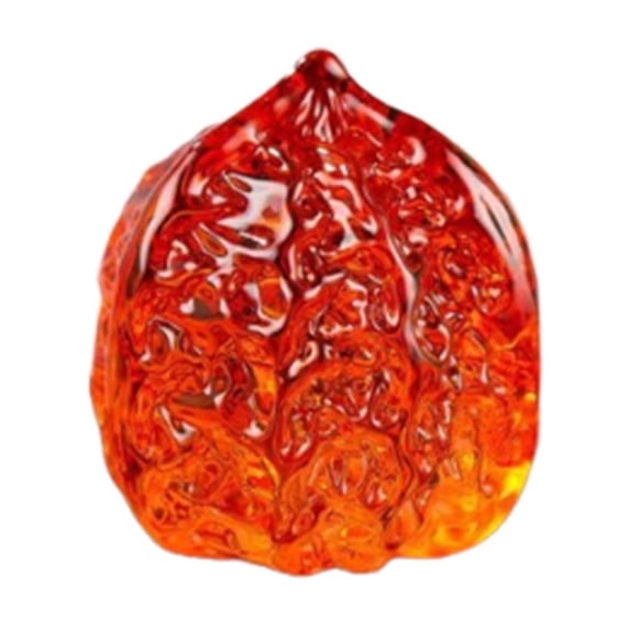 JZCHUNTOY Glass Walnut Ornament 1 Piece, Handcrafted Transparent Art Decor Figurine, Smooth Polished Durable Collectible Decor, for Home Shelf Office Desktop Living Room Decoration
