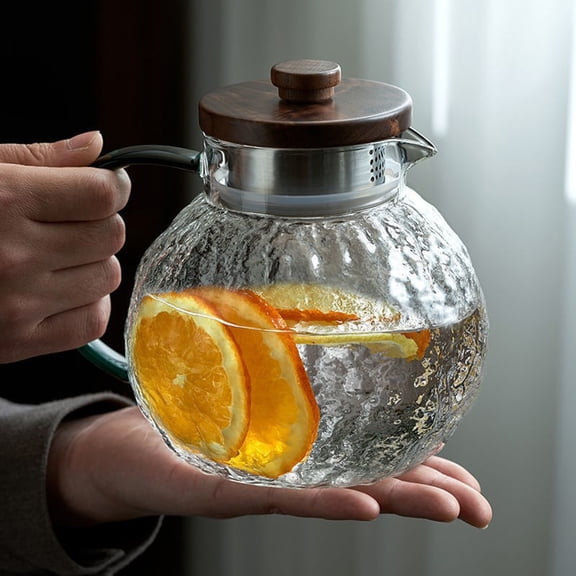 JZCHUNTOY Hammered Glass Cold Water Pitcher, Large Capacity Thickened Heat Resistant Jug, Japanese Textured Surface Water Carafe, for Home Kitchen Dining Room Cold Beverage Serving