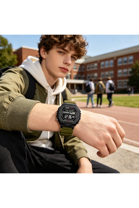Hexagon Shape Electronic Watch, Luminous Waterproof Multi-Function Sport Wristwatch, Shock Resistant Accurate Timekeeping Outdoor Timepiece, 1PC for Running Hiking Fitness Daily Wear