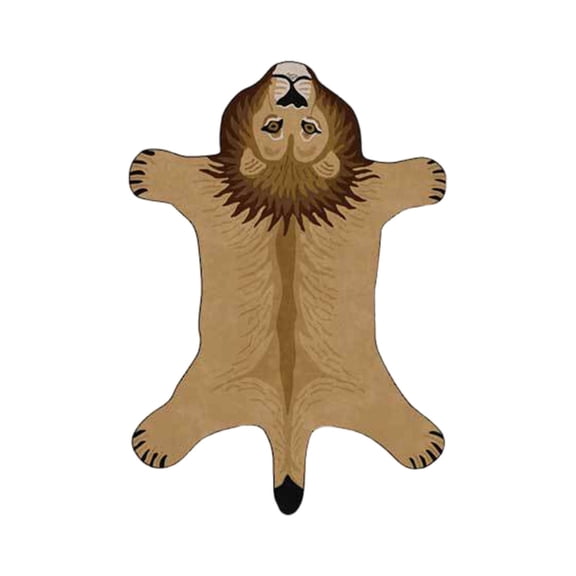 JZCHUNTOY Irregular Animal Print Area Rug, 1.31x1.97 FT Lying Tiger Pattern, Non-Slip Durable Fade-Resistant Short Pile, Soft Cartoon Floor Mat for Living Room Bedroom Home Decor