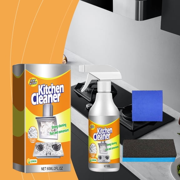 JZCHUNTOY Kitchen Foam Cleaner Set 3 Pieces, 2.03 Oz Kitchen Cleaning Foam With Towel Sponge, Grease Removal Fast Decontamination Multipurpose Cleaner, Cleaning Kit for Kitchen Counter Stove Sink