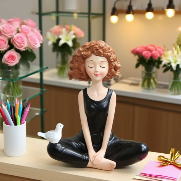 JZCHUNTOY Little Girl Figurine Decorative Statue, 1Pc Exquisite Craft Desktop Ornament, Cute Vivid Durable Home Decor for Bedroom, Living Room, Shelf, Cabinet, Office Desktop Decoration