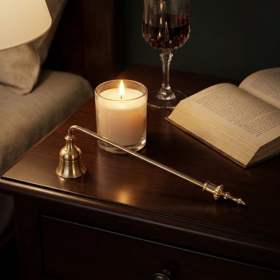 JZCHUNTOY Metal Candle Snuffer, Long Handle Durable Candle Extinguisher, Polished Rust Proof Accessory, Safe Wick Snuffer for Scented Jar Taper Candles Home Wedding Party Use