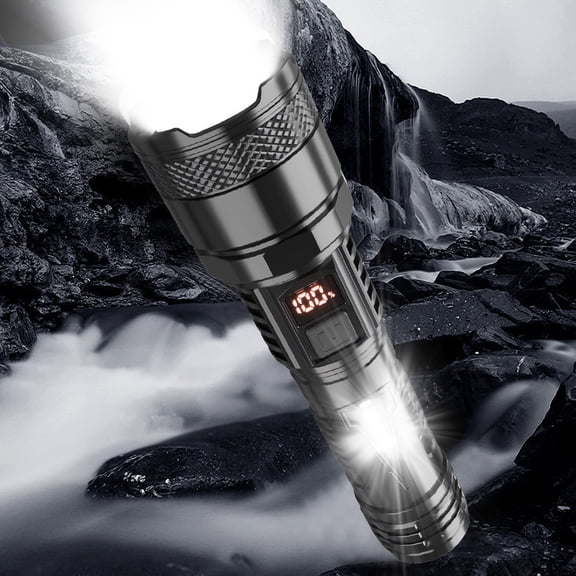 JZCHUNTOY Mini Rechargeable LED Flashlight with Charging Cable, Portable Long Beam Torch with Multi-Mode Side Light, Waterproof Durable Emergency Light for Outdoor Camping, Hiking, Home Emergency Use