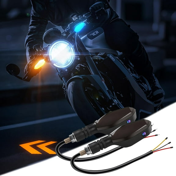 JZCHUNTOY Motorcycle LED Turn Signal Light 2Pcs, Bright Iridescent Projection Ground Atmosphere Light, Waterproof High Brightness Warning Indicator, Ideal for Motorcycle, E-Scooter, Bike Modification