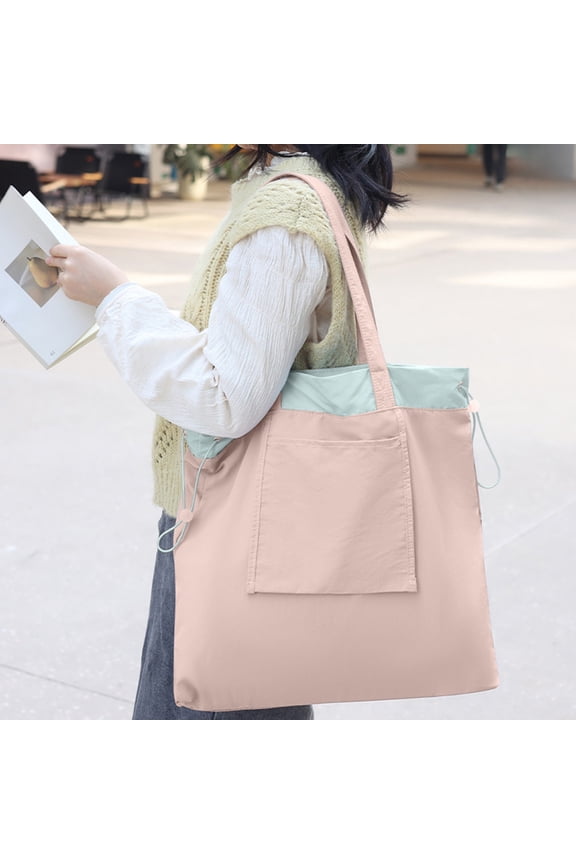 Nylon Shopping Bag, Reusable Heavy Duty Tote Bag, Water Resistant Foldable Grocery Bag, 1 Pack Tote Bag for Grocery Shopping, Travel and Daily Commute