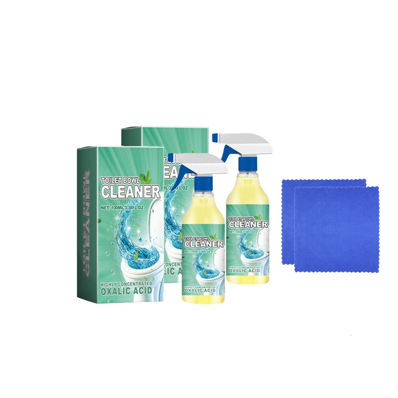 JZCHUNTOY Oxalic Acid Cleaner Kit, High Concentration Limescale Yellow Stain Remover Set with Cleaning Cloth, Powerful Multi-Surface Cleaner for Bathroom Toilet Tile Floor Deep Cleaning
