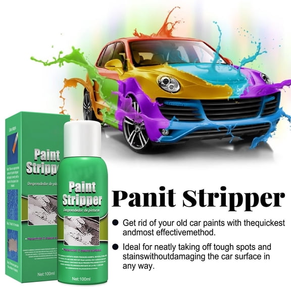 JZCHUNTOY Paint Remover 3.38 Fl Oz with 2 Piece Brushes, Efficient Paint Stripper No Damage Surface, Fast Acting Safe Formula Paint Cleaning Kit, for Car Wheel Hub Metal Furniture Paint Removal