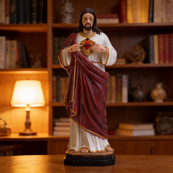 JZCHUNTOY Resin Jesus Statue 1 Piece, Catholic Religious Artifact, Handcrafted Figurine for Home Altar, Church and Prayer Room Decor