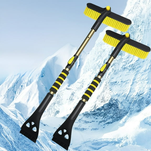 JZCHUNTOY Retractable Snow Shovel 1 Pack, 360 Degree Rotatable Extendable Ice Scraper, Heavy Duty Anti-Scratch Snow Removal Tool, for Car Windshield Garden Walkway Driveway Winter Use