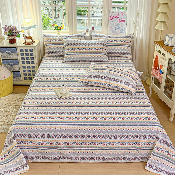 JZCHUNTOY Rough Linen Bed Sheet, 1 Piece Breathable Durable Bedding Sheet, Wrinkle Resistant Soft Comfortable Bed Cover, Suitable for Bedroom Guest Room Dorm Single Double Bed Use