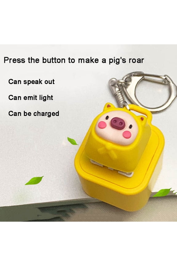 Squeeze Pig Keychain Hanging Ornament - 1 Pc Funny Pig Pendant, Soft Material Stress Relief Design, Fadable Cute Cartoon Pig Decor, Fun Accessory for Bags, Keys & Car Rearview Mirror
