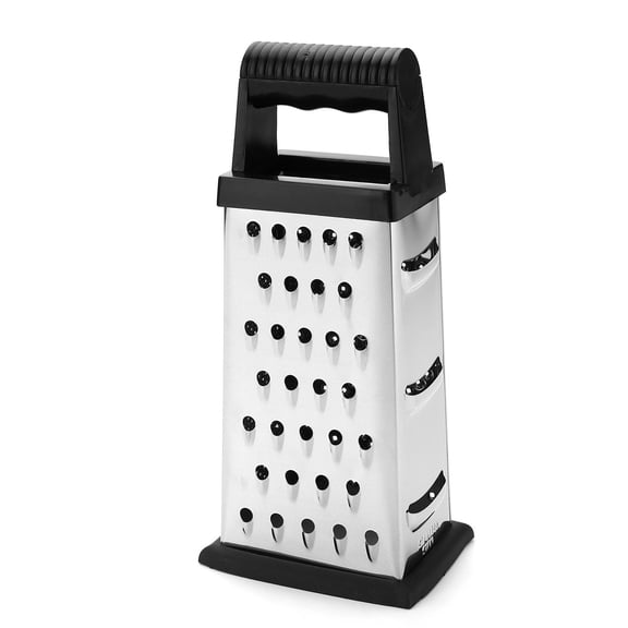 JZCHUNTOY Stainless Steel 4-Sided Vegetable Grater, Round Handle 8/9 Inch, Multifunctional Fruit Peeler Shredder, Rust Proof Food Safe Slicer, For Kitchen Fruit Vegetable Prep