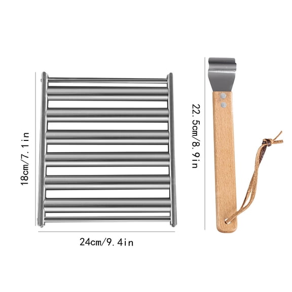 JZCHUNTOY Stainless Steel Hot Dog Roller Rack, Multifunctional Sausage Grill Stand Rolling Holder, Heat Resistant Sausage Roasting Rack for BBQ Camping Picnic Kitchen Party Outdoor Grilling