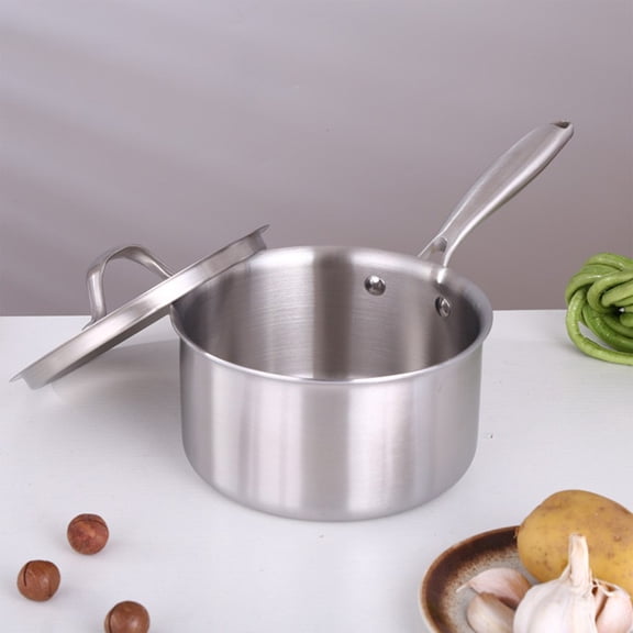 JZCHUNTOY Stainless Steel Milk Pot, 1 Piece Non-Stick Heat Resistant Small Saucepan, Fast Heating Ergonomic Handle Sauce Pot, Multifunctional Cookware for Heating Milk Boiling Water Making Sauces