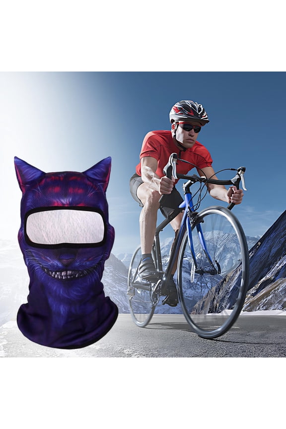 Summer UV Protection Outdoor Face Cover - 3D Animal Pattern Full Face Mask Headcover, Breathable & Windproof, Sun Protection Face Gaiter for Hiking, Cycling, Fishing, Beach, Camping