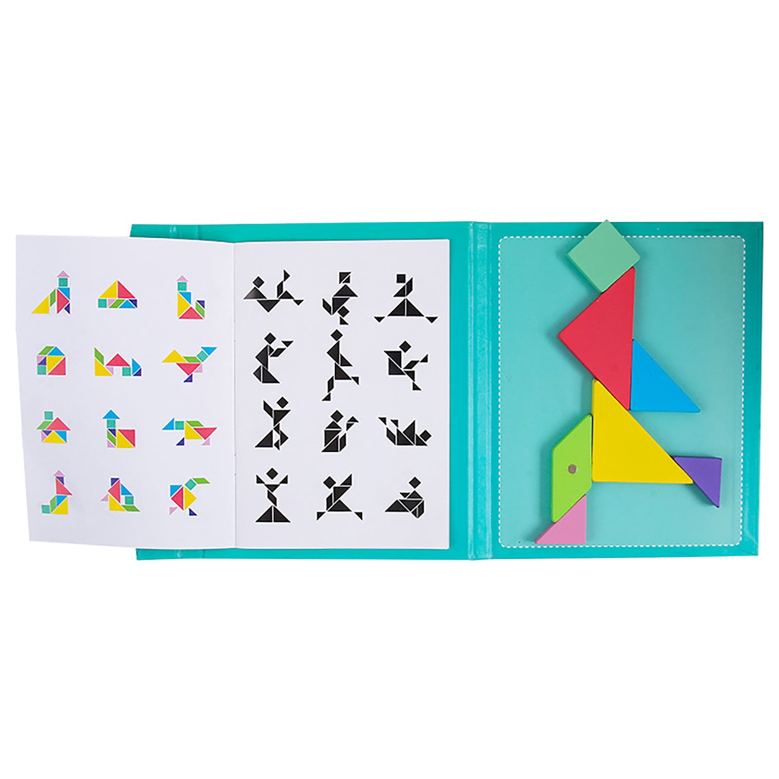 JZCHUNTOY Tangram Puzzle Magnetic Pattern Block Book – Educational Road ...