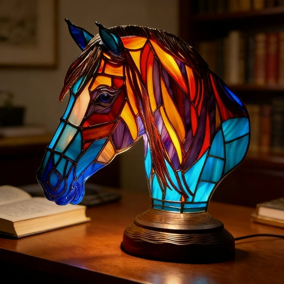 JZCHUNTOY USB Powered Horse Head Shape Colorful LED Light, 0.5Ft One Button Control, Creative Eye-Catching Decorative Desk Lamp Ornament for Home Bedroom Desktop Party Holiday Decoration