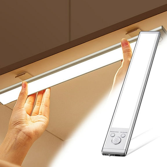 JZCHUNTOY Ultra Thin LED Motion Sensor Light 1 Piece with Charging Cable, Wireless Stick On Under Cabinet Light, Rechargeable Auto On Off Energy Saving Night Light for Closet Stair Kitchen Hallway