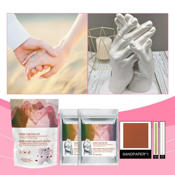 JZCHUNTOY Valentines Day Couple Hand Mold Powder Set  Romantic DIY Hand Casting Kit for Lovers | Create Memorable 3D Handprint Keepsakes