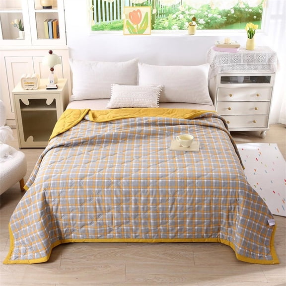 JZCHUNTOY Washed Cotton Summer Quilt 4.92 x 6.56 ft, Soft Breathable Lightweight Comforter, Fade Resistant Machine Washable Cooling Bedding, Perfect for Bedroom Guest Room Dormitory All Season Use