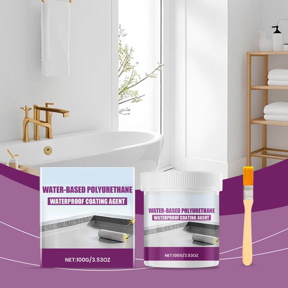 JZCHUNTOY Water-based Polyurethane Waterproof Coating Agent, 1 Coating Agent 1 Brush, High Temperature Resistant Leak-proof for Roof Bathroom Kitchen Wall Crack Leak Repair