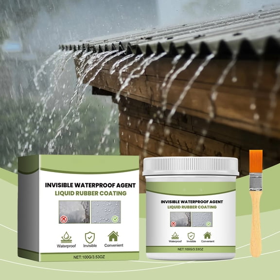 JZCHUNTOY Waterproof Sealant, 1 Piece Kit With Brush, Strong Adhesion Leak Proof Heat Resistant Long Lasting Sealing Glue, Transparent Repair Coating For Bathroom Kitchen Roof Window Sill Tile Joints