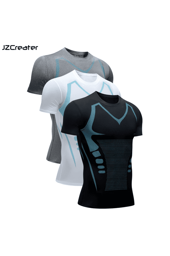 Men's 3 Pack Workout Shirts - Athletic T-Shirts Active Tops, Moisture Wicking Quick Dry Short Sleeve - Athletic Running Gym Workout Tee Tops
