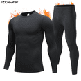 thumbnail image 1 of JZCreator Thermal Underwear Set for men Long Johns with Fleece Lined, Base Layer men Cold Weather Top Bottom Black XL, 1 of 8