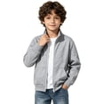 thumbnail image 1 of JZEJING Boys Fall Jacket Stand Collar Long Sleeve Lightweight Zip up Coat with Pocket Kids Clothes Boys, 1 of 6