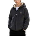 thumbnail image 1 of JZEJING Boys Jacket Cute Fleece Coat Long Sleeve Zip up Hooded Outerwear with Pocket Boy Clothes Size 2-12, 1 of 9