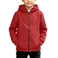 thumbnail image 1 of JZEJING Raincoat for Boys Waterproof Windproof Zip up Rain Jacket Outdoor Long Sleeve Hooded Windbreaker with Pocket Clothes for Teens Size 4-15, 1 of 9
