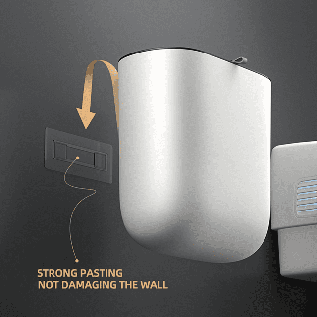 JZJUNZ Elegant Wall-Mounted Trash Can with Lid for Toilet Bathroom and ...