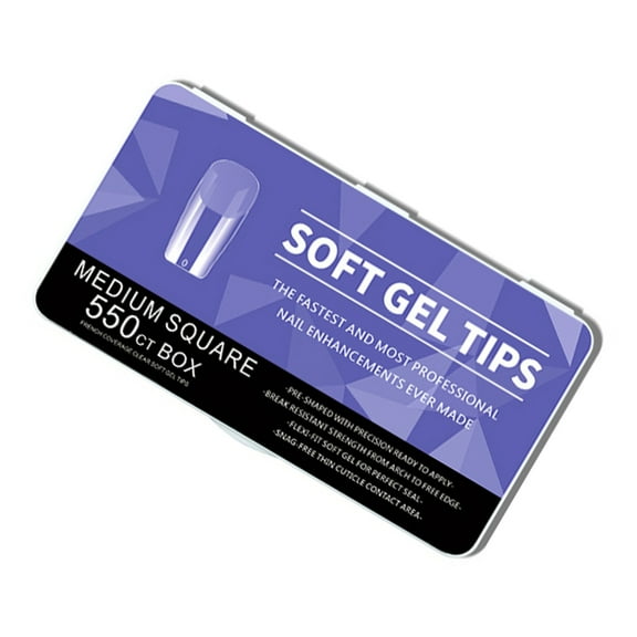 JZROCKER 1 Set Soft Gels Tips Half Matte Nails Tips Extras Long Full Covers Tips Pre-shape Acrylic Nails Tips for Salons