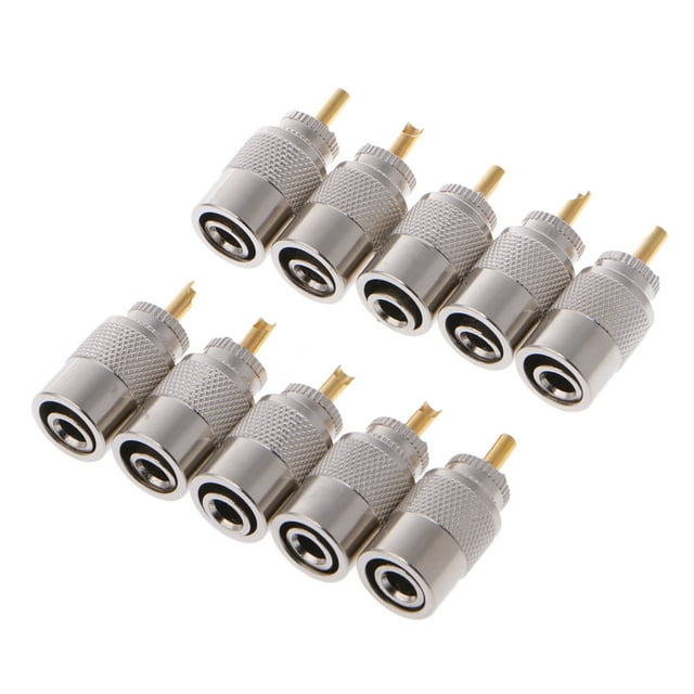 JZROCKER 10 Pcs UHF PL259 Male Solder RF Connector Plugs For RG8X