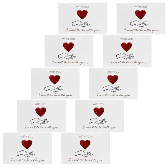 JZROCKER 10 Pieces Valentine Cards with Envelope for Wife Husband Girlfriend Boyfriend, Heart Designed Greeting Card