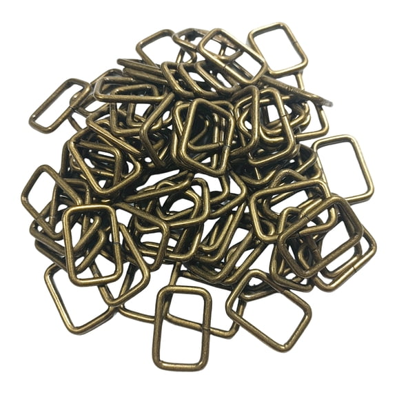 JZROCKER 100Pcs Metal Rectangle Rings Webbing Rings Bag Strap Connectors for Bag Making Dog Leashes Pet Collar Backpacks Strap