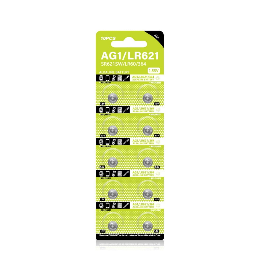 JZROCKER 10Pcs AG1 Batteries Button Cell Battery 1.55V LR621 LR60 ...
