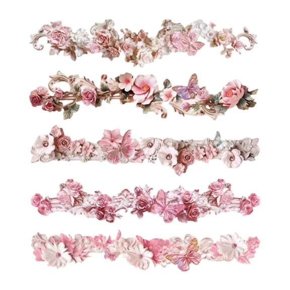 JZROCKER 10Pcs Flower Border Sticker Scrapbooking Sticker for Scrapbooking Planner Journal Laptop Pencil Case Photo Frame