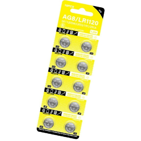 JZROCKER 10pcs/sheet AG8 LR1120 Button Cell Batteries 1.5V Alkaline Long Time Power Supply for Toy Remote Controls Calculator