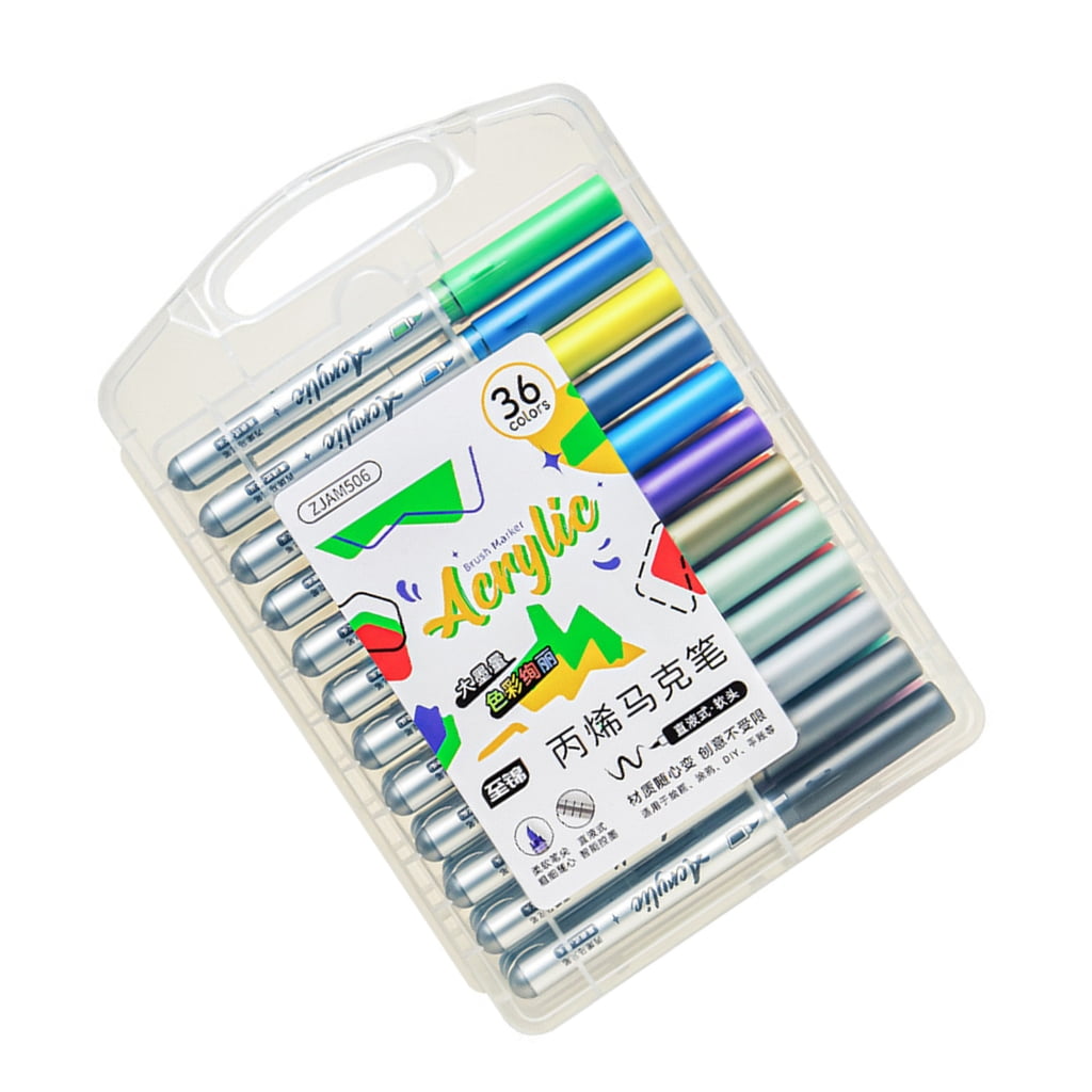 JZROCKER 12/24/36 Color Acrylic Marker Brush Tip Acrylic Paint Pen