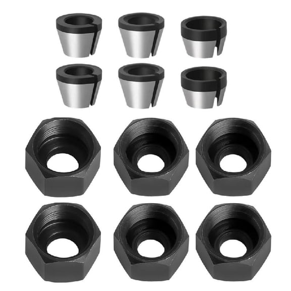 JZROCKER 12 Piece M17 Router Collet Set for Engraving & Trimming Machines Rustresistant Long Lastingly Woodworking Needs