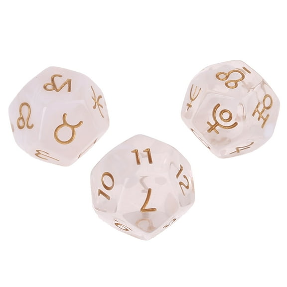 JZROCKER 12-sided Astrology Zodiac Signs Acrylic Dice For Constellation Divination Toys