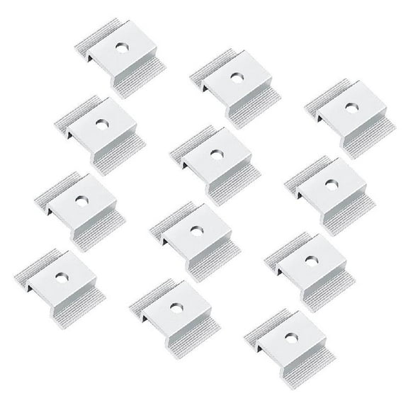 JZROCKER 12Pieces Sturdy Aluminum Alloy Solar Panel Clamps Mounting Brackets Portable for Efficient Systems Installation