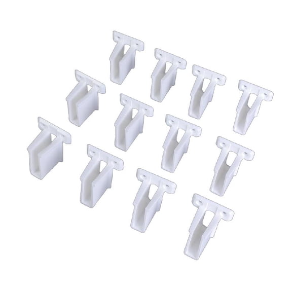 JZROCKER 12pcs White Stainless Steel Wire Shelf End Brackets Sturdy Closet Supports for Wall Mounting with Anchors and Screws