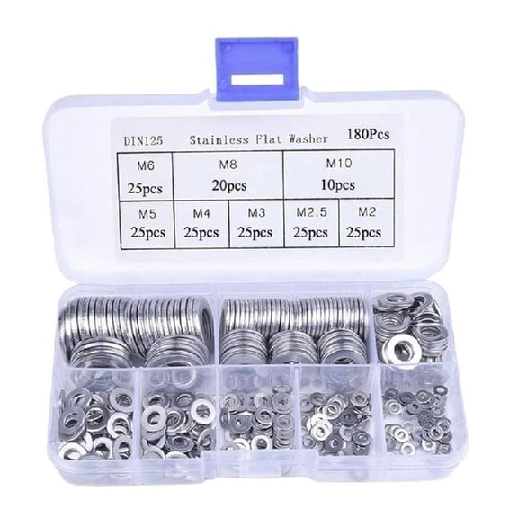 JZROCKER 180Pcs Practical Penny Washers Sturdy Stainless Steel Materials Accessory for Long Time Use In Wet Environment